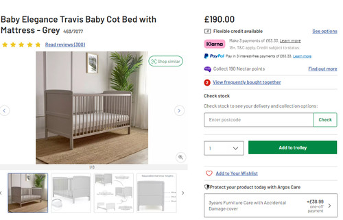 Argos baby elegance travis - argos,