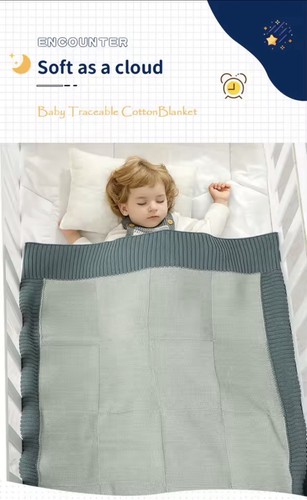 Cotton knitted baby - , blanket